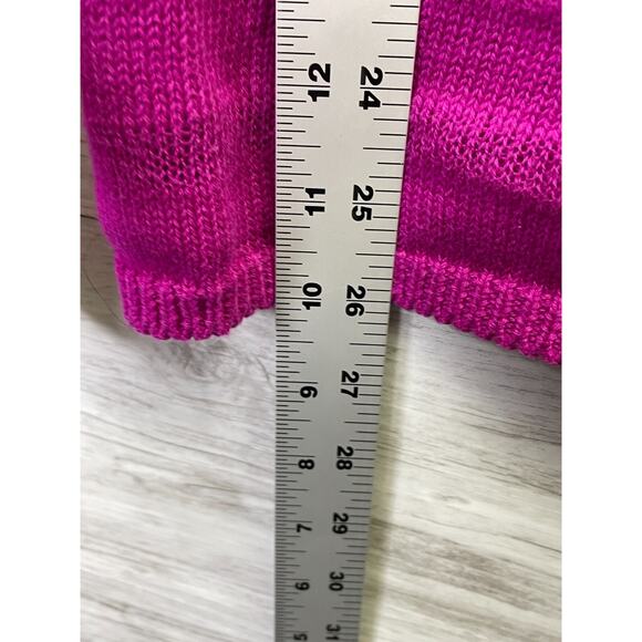 Ann Taylor Sweater Size S Womens Fuchsia Long Sleeve Lightweight Cotton - Picture 5 of 8